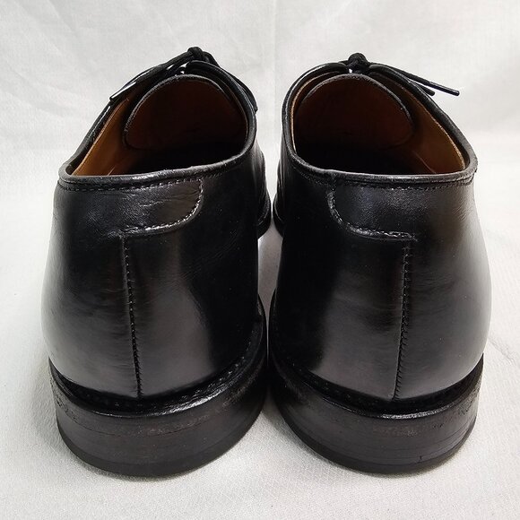 Allen Edmonds Dryden Medallion Shoes Black Leather Cap Toe Oxford Mens Size 9.5D - Picture 5 of 12